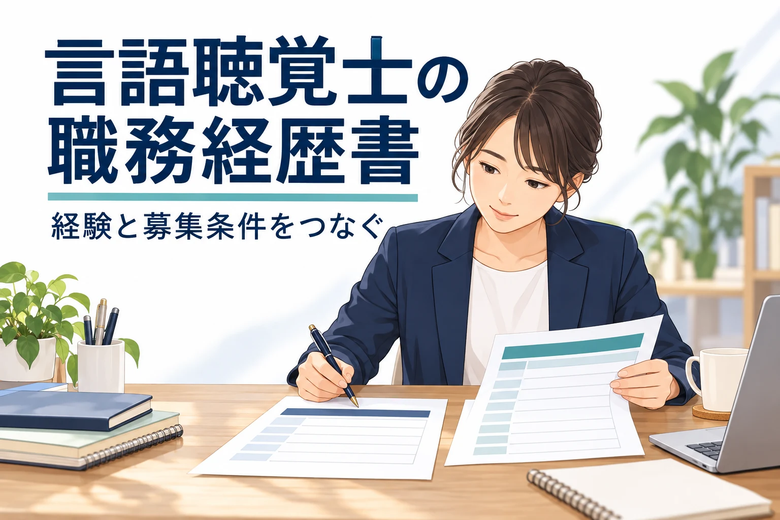 言語聴覚士の職務経歴書、経験と募集条件をつなぐ。募集条件と自分の経験の書類を照合する人